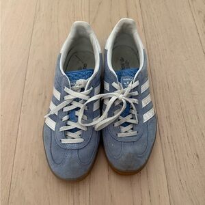 Adidas Gazelle Blue Suede Sneakers Gum Sole